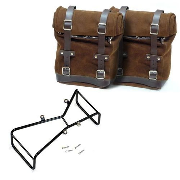 Unit Garage 2 Waxed Suede Side Pannier Bags & Double Subframe for BMW R Nine T